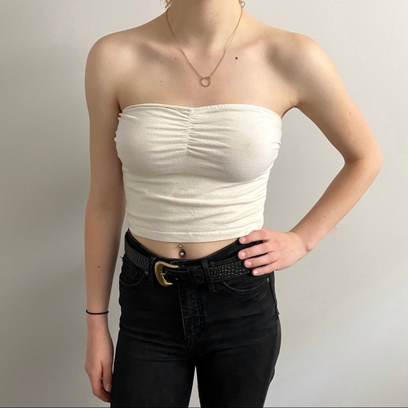 White Garage Tube Top Size S - Picture 3 of 6